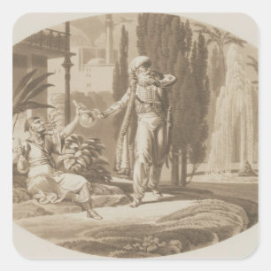 Szene 'von der Heirat von Figaro Quadratischer Aufkleber