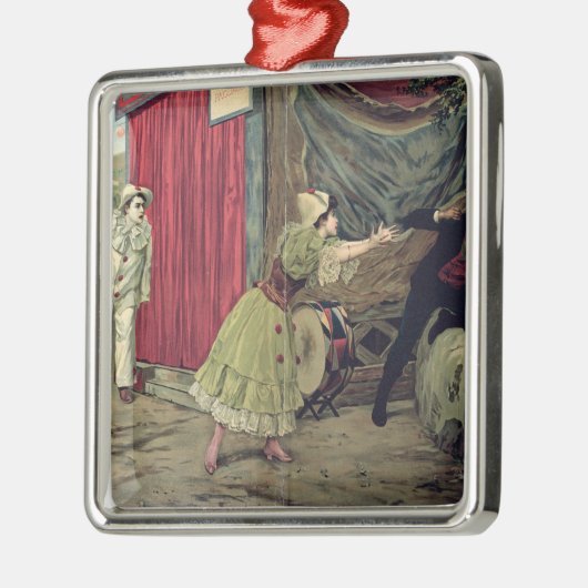 Szene von der Oper 'Pagliacci Silbernes Ornament (Links)