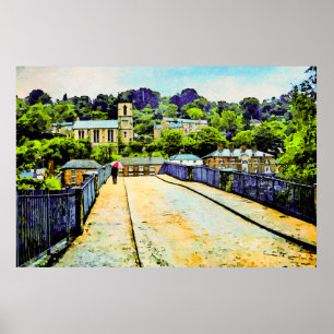 Szene von Ironbridge in Shropshire, England Poster