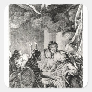 Szene von 'L'Ingenu' von Voltaire Quadratischer Aufkleber