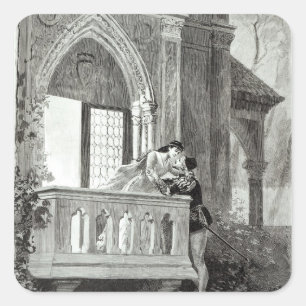 Szene von Tat II von Romeo und von Juliet Quadratischer Aufkleber