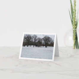 Szene von Winterbäumen in einer Reihe Urlaubskarte Karte