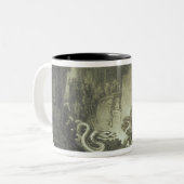 Szene von "Zauberflöte" durch Mozart Zweifarbige Tasse (Vorderseite Links)