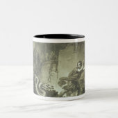Szene von "Zauberflöte" durch Mozart Zweifarbige Tasse (Mittel)