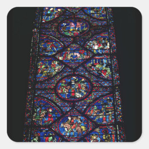 Szenen aus dem Leben von Charlemagne (747-814) aus Quadratischer Aufkleber