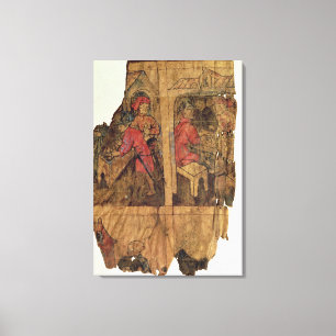 Szenen der Bankgeschäfte, Seite von einem Leinwanddruck