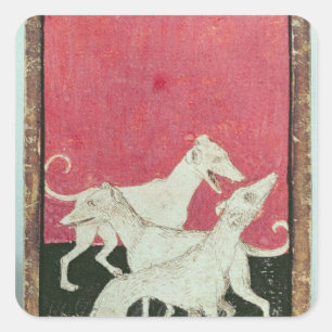 Szenen der höflichen Hasen Quadratischer Aufkleber