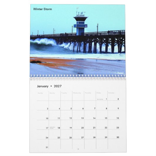 Szenen des Siegel-Strandes Kalender (Jan 2027)