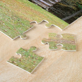 Szenen-historisches Blockhaus in rauchigem Puzzle (Seite)