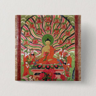 Szenen vom Leben von Buddha Button