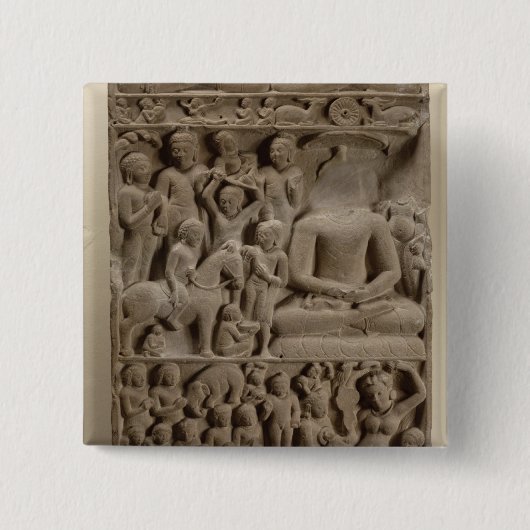 Szenen von Buddhas Leben, Sarnath, Uttar Pradesh Button (Vorderseite)