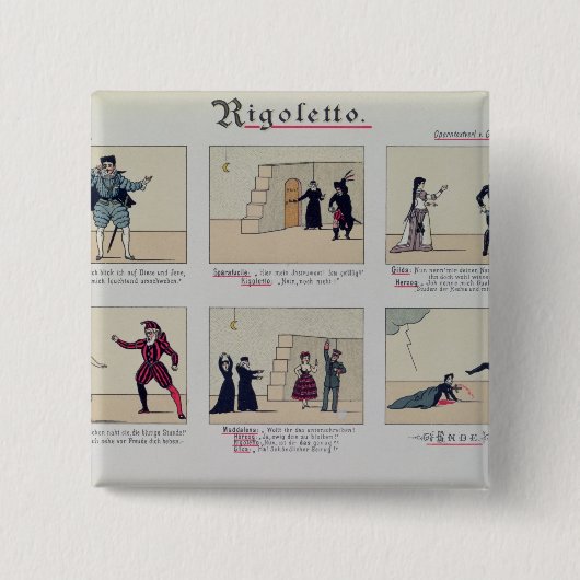 Szenen von der Oper 'Rigoletto Button (Vorderseite)