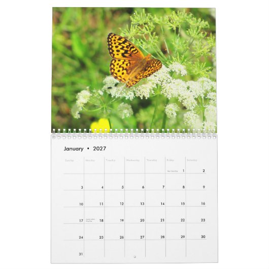 Szenen von einem Blumen-Garten Kalender (Jan 2027)