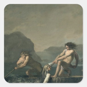 Szenen von 'Niels Klims unterirdischem Journey Quadratischer Aufkleber