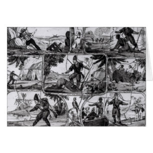 Szenen von "Robinson Crusoe" durch Daniel Defoe