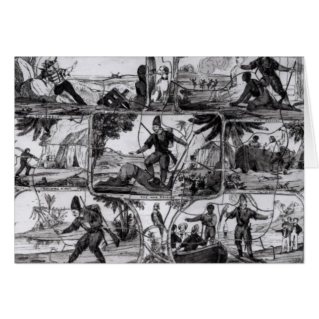 Szenen von "Robinson Crusoe" durch Daniel Defoe (Vorderseite (Horizontal))