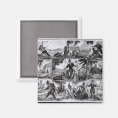Szenen von 'Robinson Crusoe' von Daniel Defoe Magnet (Vorderseite/Rückseite)