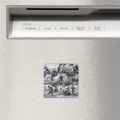 Szenen von 'Robinson Crusoe' von Daniel Defoe Magnet (In Situ (Geschirrspüler))