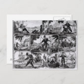 Szenen von 'Robinson Crusoe' von Daniel Defoe Postkarte (Vorne/Hinten)