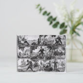 Szenen von 'Robinson Crusoe' von Daniel Defoe Postkarte (Stehend Vorderseite)