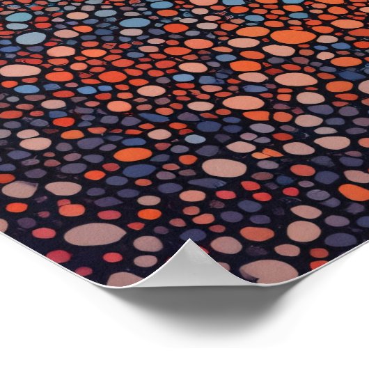 Szenenbild der Herbstflüsse im Pointillist-Stil Poster (Ecke)