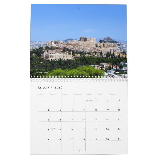 Szenerien des griechischen Mauerkalenders Kalender (Jan 2026)