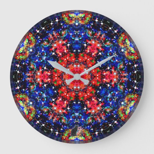 Szintillation Stellar Kaleid Große Wanduhr (Vorderseite)