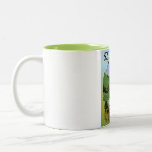 Szklarska Poreba Polen Reiseplakat Zweifarbige Tasse
