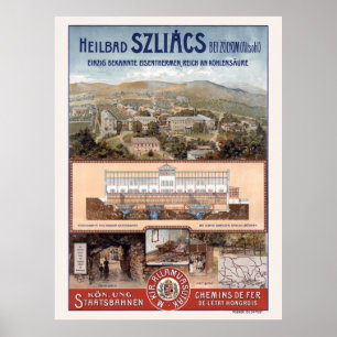 Szliács Wellness-Center Slovakia Vintage Poster 19