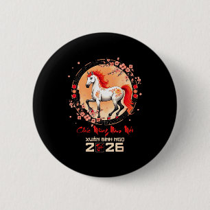 Tết 2026 Vietnamesisches Jahr Pferd Zodiak Mondkal Button