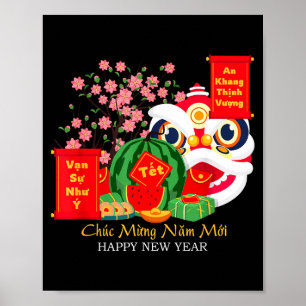 Tết Vietnamesischer Mondneujahrskalender 2025 Froh Poster