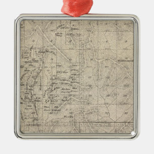 T1415S R2829E Tulare County Abschnitt-Karte Silbernes Ornament