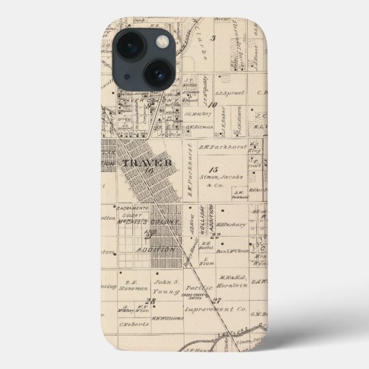 T17S R23E Tulare County Sektion Map Case-Mate iPhone Hülle (Rückseite)
