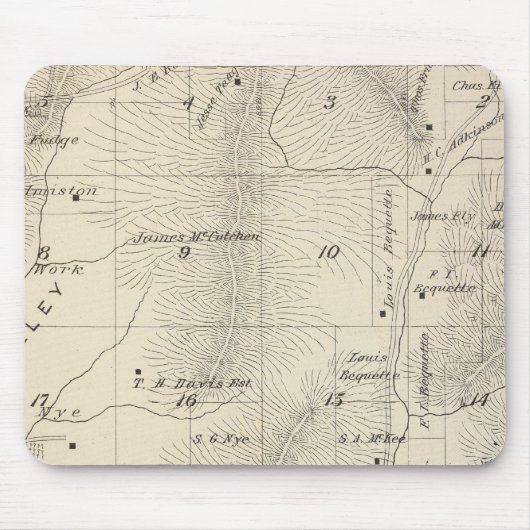 T17S R27E Tulare Landkreis Karte Mousepad (Vorne)