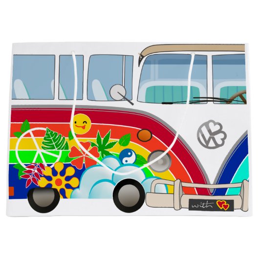 T1 Hippie Große Geschenktüte (Vorderseite)