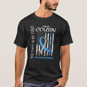 T1D Awareness Cousin Typ 1 Diabetes Flag Familie T-Shirt