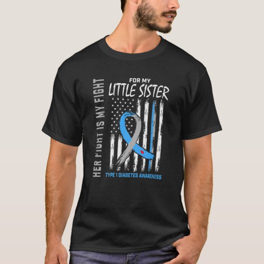 T1D Awareness Little Sister Typ 1 Diabetes US F T-Shirt (Vorderseite)
