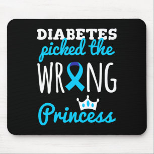 T1d Awareness Princess Girls Diabetic Diabetes Awa Mousepad