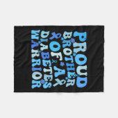 T1d Bewusstsein stolz Bruder eines Diabeteskrieger Fleecedecke (Vorderseite (Horizontal))