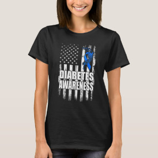 T1D Blaues Band USA-Flagge Typ-1-Diabetes-Bewussts T-Shirt
