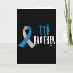 T1d Brother Blue Ribbon Typ 1 Diabetes Bewusstsein Karte