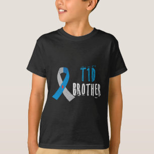 T1d Brother Blue Ribbon Typ 1 Diabetes Bewusstsein T-Shirt