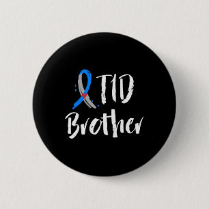 T1D Bruder Typ 1 Diabetes Bewusstsein blau grau R Button