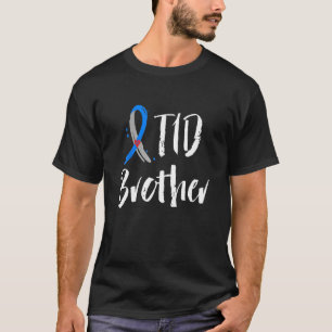 T1D Bruder Typ 1 Diabetes Bewusstsein Blue Grau Ri T-Shirt