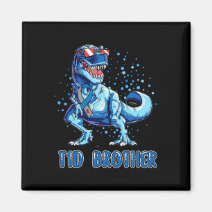 T1D Bruder Typ 1 Diabetes Ribbon T Rex Dinosaurier Magnet