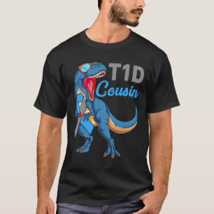 T1d Cousin Typ 1 Diabetes Awareness Month Dinosau T-Shirt