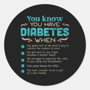 T1d Diabetes Checkliste Runder Aufkleber