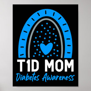 T1D Diabetes Day Kostüme Typ 1 Diabetische Mama Eh Poster