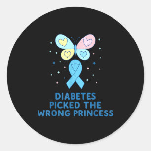 T1d Diabetes Krieger Schmetterling Prinzessin Diab Runder Aufkleber