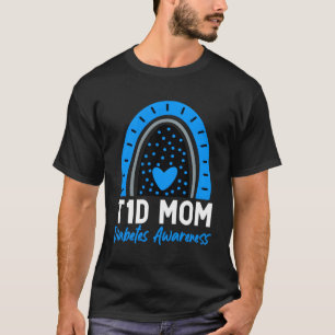 T1D Diabetes Tag S Typ 1 Diabetiker Mama Regenboge T-Shirt
